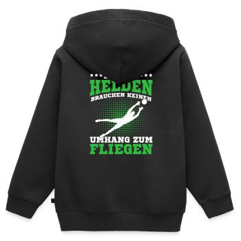 Fußball Torwart Fußballspieler Torhüter - Kinder Premium Organic Zip Hoodie - Schwarz - Hinten - AI Model Kid Male (0cm)