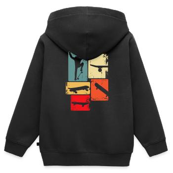 Skater Skateboard Stunt Skater Jungen - Kinder Premium Organic Zip Hoodie - Schwarz - Hinten - AI Model Kid Male (0cm)
