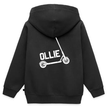 Scooter Stunt Ollie Tretroller Jungen - Kinder Premium Organic Zip Hoodie - Schwarz - Hinten - AI Model Kid Male (0cm)