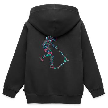 Stunt Scooter Roller Tretroller Jungen Kinder - Kinder Premium Organic Zip Hoodie - Schwarz - Hinten - AI Model Kid Male (0cm)