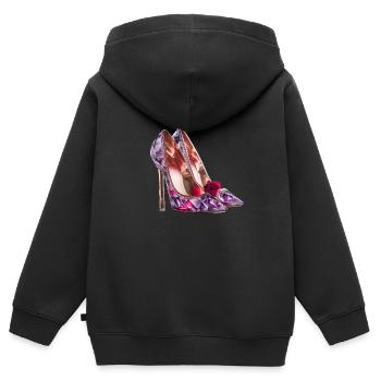 Talons hauts,Paillettes,Rose,Chaussures,Paillettes,Glamour - Sweat Premium à capuche zippé enfant bio - noir - Dos - AI Model Kid Male (0cm)