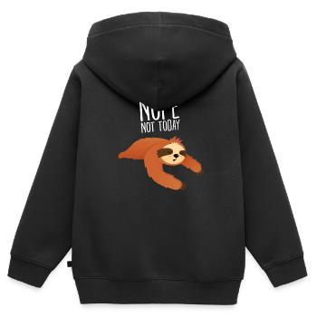 Nope - Not Today - Lazy Sloth - Kinder Premium Organic Zip Hoodie - Schwarz - Hinten - AI Model Kid Male (0cm)