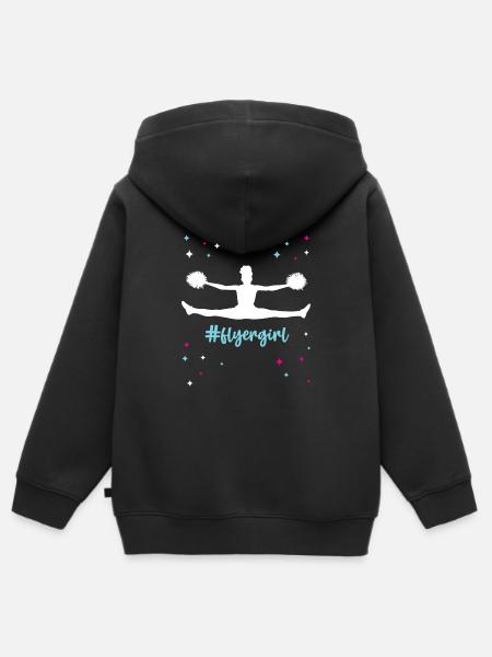 Flyergirl Flyer-Cheerleading Akrobatik Cheerleader - Kinder Premium Organic Zip Hoodie - Schwarz