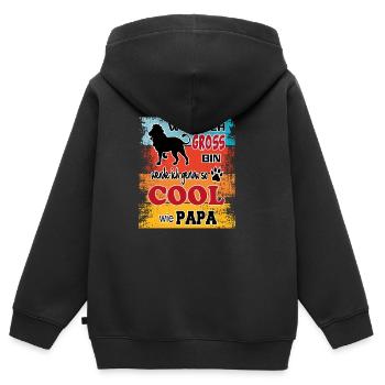 Baby Kind Cool wie Papa - Kinder Premium Organic Zip Hoodie - Schwarz - Hinten - AI Model Kid Male (0cm)