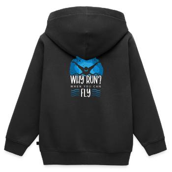 Schwimmer Präsent Wassersport Schwimmen Tauchen - Kinder Premium Organic Zip Hoodie - Schwarz - Hinten - AI Model Kid Male (0cm)
