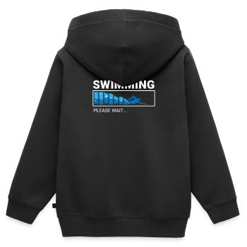 Schwimmer Präsent Wassersport Schwimmen Tauchen - Kinder Premium Organic Zip Hoodie - Schwarz - Hinten - AI Model Kid Male (0cm)
