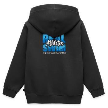 Schwimmer Präsent Wassersport Schwimmen Tauchen - Kinder Premium Organic Zip Hoodie - Schwarz - Hinten - AI Model Kid Male (0cm)