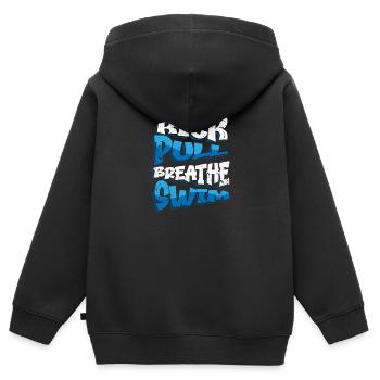 Schwimmer Präsent Wassersport Schwimmen Tauchen - Kinder Premium Organic Zip Hoodie - Schwarz - Hinten - AI Model Kid Male (0cm)