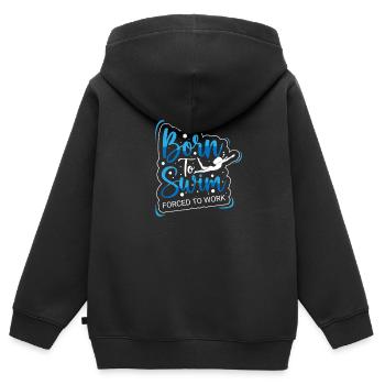 Schwimmer Präsent Wassersport Schwimmen Tauchen - Kinder Premium Organic Zip Hoodie - Schwarz - Hinten - AI Model Kid Male (0cm)