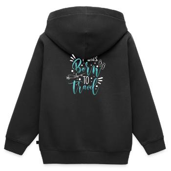 Abenteuer Reisen Präsent Reiseliebhaber - Kinder Premium Organic Zip Hoodie - Schwarz - Hinten - AI Model Kid Male (0cm)