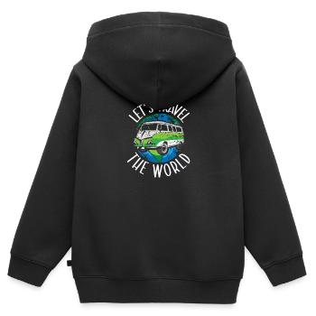 Abenteuer Reisen Präsent Reiseliebhaber - Kinder Premium Organic Zip Hoodie - Schwarz - Hinten - AI Model Kid Male (0cm)