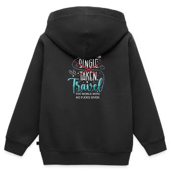 Abenteuer Reisen Präsent Reiseliebhaber - Kinder Premium Organic Zip Hoodie - Schwarz - Hinten - AI Model Kid Male (0cm)