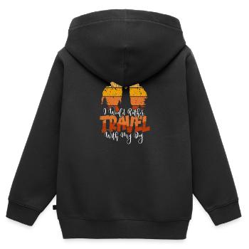 Abenteuer Reisen Präsent Reiseliebhaber - Kinder Premium Organic Zip Hoodie - Schwarz - Hinten - AI Model Kid Male (0cm)
