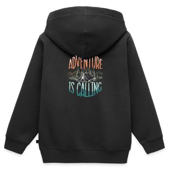 Abenteuer Reisen Präsent Reiseliebhaber - Kinder Premium Organic Zip Hoodie - Schwarz - Hinten - AI Model Kid Male (0cm)