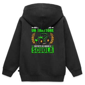 Agricoltura Nato Per Guidare Trattori Trattore - Kinder Premium Organic Zip Hoodie - Schwarz - Hinten - AI Model Kid Male (0cm)