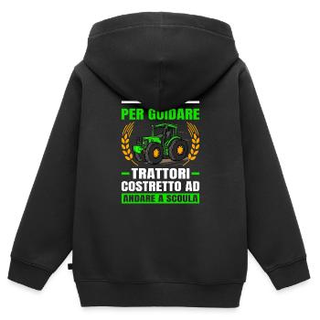 Agricoltura Nato Per Guidare Trattori Trattore - Kinder Premium Organic Zip Hoodie - Schwarz - Hinten - AI Model Kid Male (0cm)