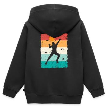 Escalade de bloc Escalade de bloc Alpinistes Alpinistes - Sweat Premium à capuche zippé enfant bio - noir - Dos - AI Model Kid Male (0cm)