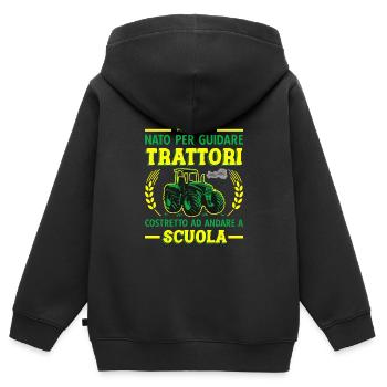 Agricoltura Nato Per Guidare Trattori Trattore - Kinder Premium Organic Zip Hoodie - Schwarz - Hinten - AI Model Kid Male (0cm)