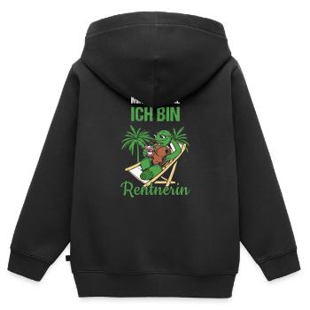 Mir Doch Egal Ich Bin Rentnerin Rente - Kinder Premium Organic Zip Hoodie - Schwarz - Hinten - AI Model Kid Male (0cm)