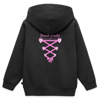 Volksfest Dirndl Ersatz - Kinder Premium Organic Zip Hoodie - Schwarz - Hinten - AI Model Kid Male (0cm)
