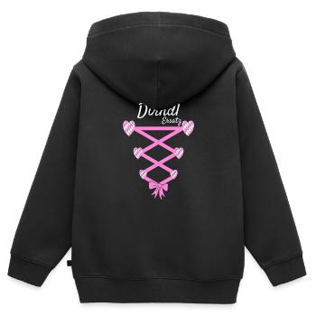 Volksfest Dirndl Ersatz - Kinder Premium Organic Zip Hoodie - Schwarz - Hinten - AI Model Kid Male (0cm)