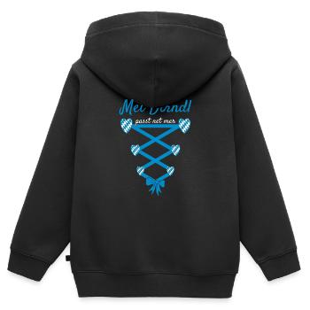 Volksfest Mei Dirndl Passt Net Mer Dirndl Ersatz - Kinder Premium Organic Zip Hoodie - Schwarz - Hinten - AI Model Kid Male (0cm)