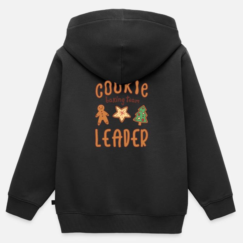 Cookie Chef d’équipe de cuisson cookie - Sweat Premium à capuche zippé enfant bio - noir