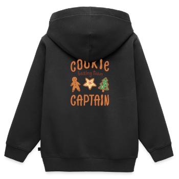 Cookie Baking Team Captain Cookie - Kinder Premium Organic Zip Hoodie - Schwarz - Hinten - AI Model Kid Male (0cm)