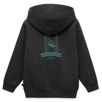 Club de kayak en eau vive - Sweat Premium à capuche zippé enfant bio - noir - Dos - AI Model Kid Male (0cm)