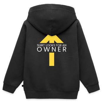 Hemd sucht einen Besitzer - Kinder Premium Organic Zip Hoodie - Schwarz - Hinten - AI Model Kid Male (0cm)