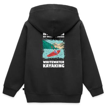 But Willing To Discuss Whitewater Kayaking - Kids Premium Organic Zip-up Hoodie - black - Back - AI Model Kid Male (0cm)