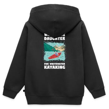 Will Trade Daughter For Whitewater Kayaking - Kids Premium Organic Zip-up Hoodie - black - Back - AI Model Kid Male (0cm)