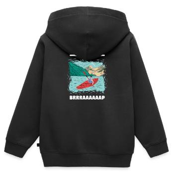 Balk? Brrraaaaaap Whitewater Kayaking - Kids Premium Organic Zip-up Hoodie - black - Back - AI Model Kid Male (0cm)