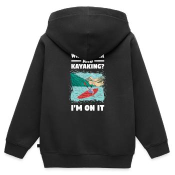 Whitewater And Kayaking I'm On Whitewater Kayaking - Kids Premium Organic Zip-up Hoodie - black - Back - AI Model Kid Male (0cm)