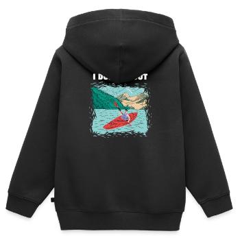 Je ne fais pas de scouting en kayak d’eau vive - Sweat Premium à capuche zippé enfant bio - noir - Dos - AI Model Kid Male (0cm)