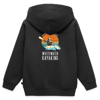 But Willing To Discuss Whitewater Kayaking - Kids Premium Organic Zip-up Hoodie - black - Back - AI Model Kid Male (0cm)