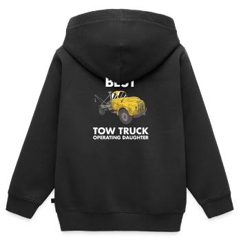 Best Tow Truck Operating Daughter Tow Truck - Kinder Premium Organic Zip Hoodie - Schwarz - Hinten - AI Model Kid Male (0cm)