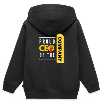 stolzer CEO meines Unternehmens - Kinder Premium Organic Zip Hoodie - Schwarz - Hinten - AI Model Kid Male (0cm)