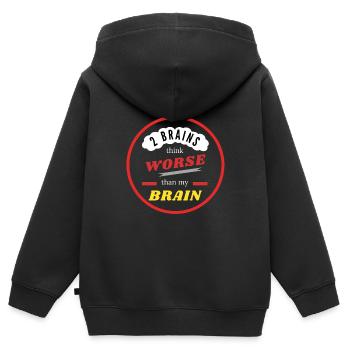 2 Les cerveaux pensent pire que - Sweat Premium à capuche zippé enfant bio - noir - Dos - AI Model Kid Male (0cm)