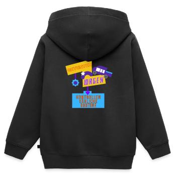 Kontrollen tägliche Routine - Kinder Premium Organic Zip Hoodie - Schwarz - Hinten - AI Model Kid Male (0cm)