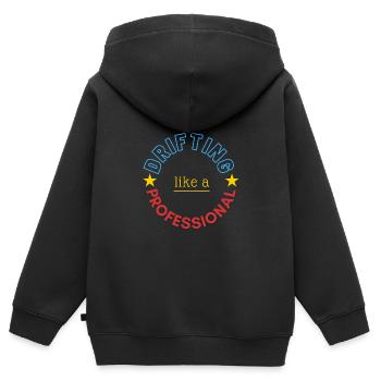 dériver comme un pro - Sweat Premium à capuche zippé enfant bio - noir - Dos - AI Model Kid Male (0cm)
