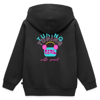 Tuning Girl mit Ton - Kinder Premium Organic Zip Hoodie - Schwarz - Hinten - AI Model Kid Male (0cm)