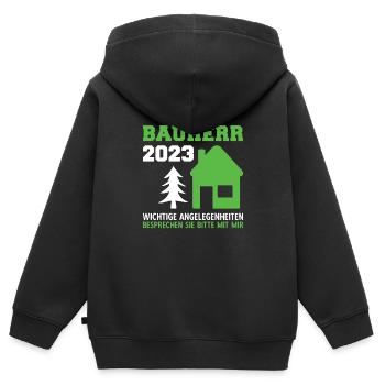 Angelegenheiten Besprechen An Mich Bauleiter 2023 - Kinder Premium Organic Zip Hoodie - Schwarz - Hinten - AI Model Kid Male (0cm)