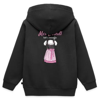 Volksfest Mei Dirndl Hob I Versoffn Dirndl Ersatz - Sweat Premium à capuche zippé enfant bio - noir - Dos - AI Model Kid Male (0cm)