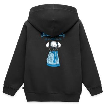 Volksfest Dirndl Ersatz Dirndl Ersatz - Kinder Premium Organic Zip Hoodie - Schwarz - Hinten - AI Model Kid Male (0cm)