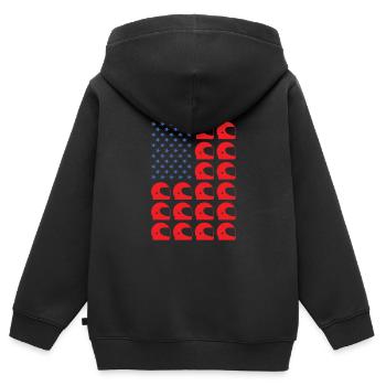 Sport Us Flag Racing - Sweat Premium à capuche zippé enfant bio - noir - Dos - AI Model Kid Male (0cm)