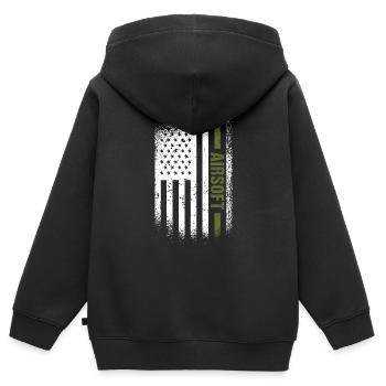 Sport Us Flag Airsoft - Kinder Premium Organic Zip Hoodie - Schwarz - Hinten - AI Model Kid Male (0cm)
