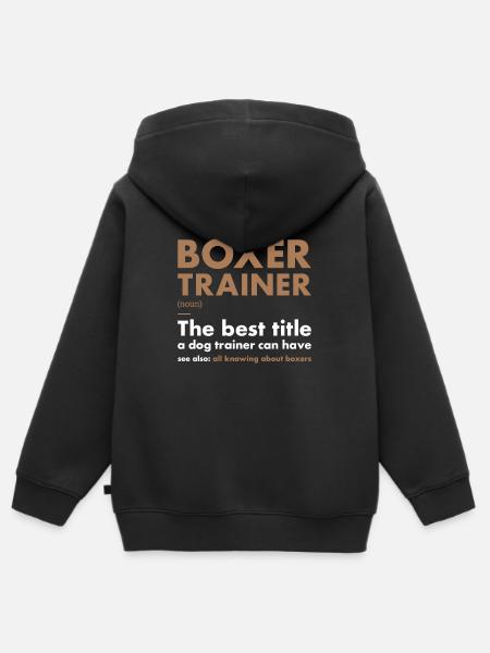 Boxer Trainer Definiton - Kinder Premium Organic Zip Hoodie - Schwarz