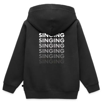 Chanteur Chant - Sweat Premium à capuche zippé enfant bio - noir - Dos - AI Model Kid Male (0cm)