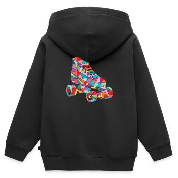 Rollschuh Mädchen Roller Skating Kinder Rollschuhe - Kinder Premium Organic Zip Hoodie - Schwarz - Hinten - AI Model Kid Male (0cm)